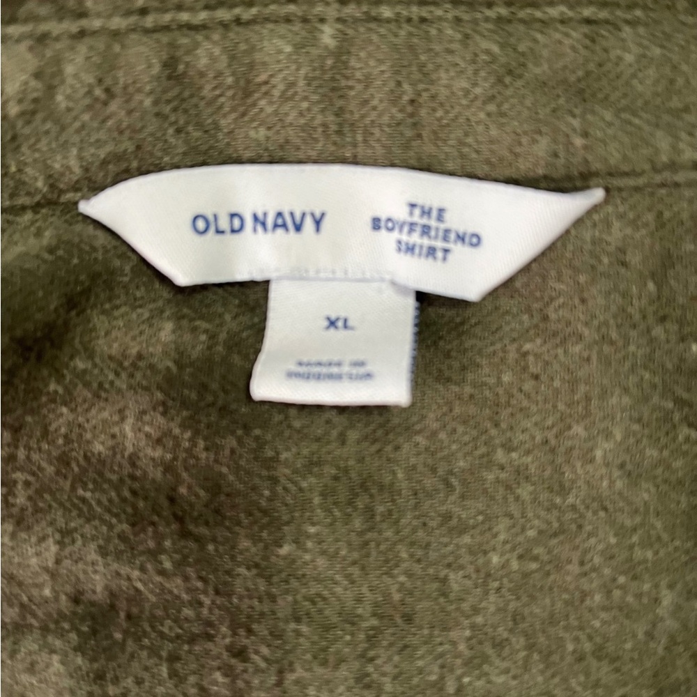 Old Navy Olive Green Boyfriend Shirt XL